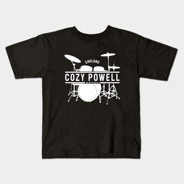 Cozy Powell England Drums D22 Kids T-Shirt by Onlymusicians